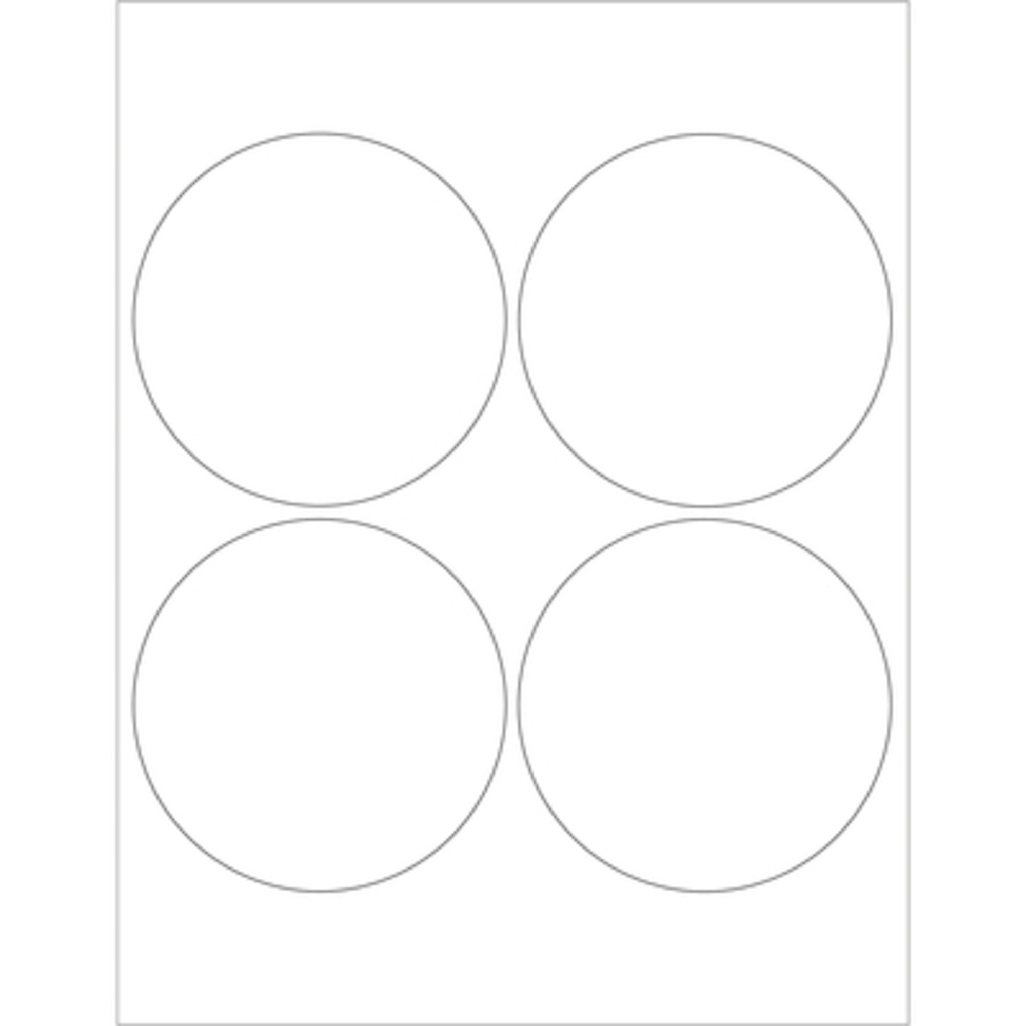 Stock Packaging White Circular Laser Labels — 4in., 400 Pcs, Model# LL148
